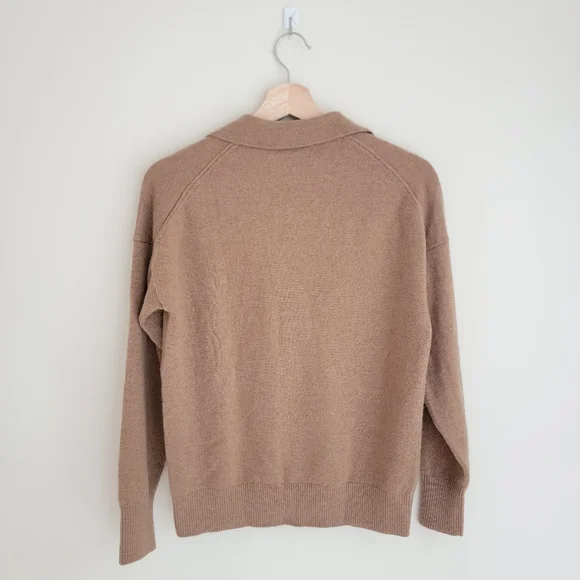 Quince 100% Cashmere Polo Sweater, Teak, M - Picture 2 of 7